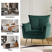 Ilia Green Velvet Accent Chair