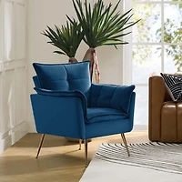 Ilia Navy Velvet Accent Chair