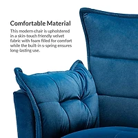 Ilia Navy Velvet Accent Chair