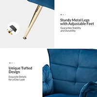 Ilia Navy Velvet Accent Chair