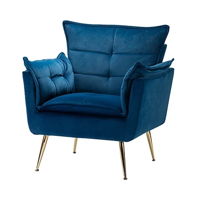 Ilia Navy Velvet Accent Chair