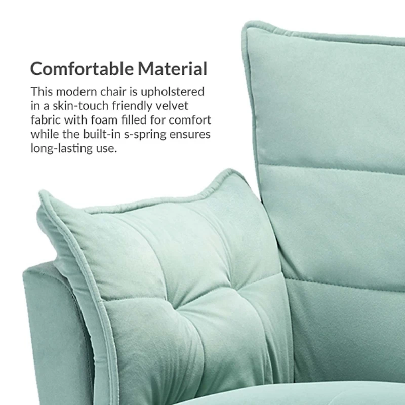 Ilia Sage Velvet Accent Chair