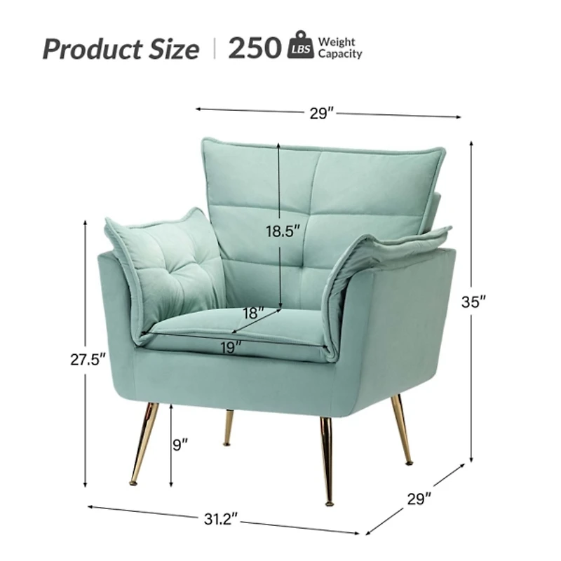 Ilia Sage Velvet Accent Chair