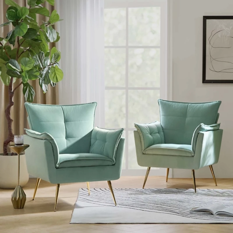 Ilia Sage Velvet Accent Chair