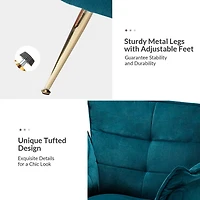 Ilia Teal Velvet Accent Chair