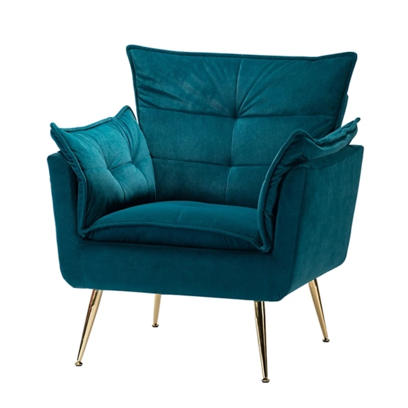 Ilia Teal Velvet Accent Chair