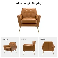 Maris Camel Faux Leather Accent Chair