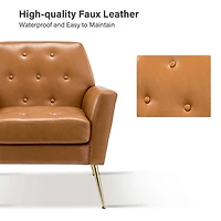 Maris Camel Faux Leather Accent Chair