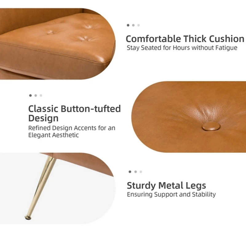 Maris Camel Faux Leather Accent Chair