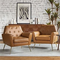 Maris Camel Faux Leather Accent Chair