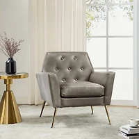 Maris Gray Faux Leather Accent Chair