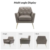 Maris Gray Faux Leather Accent Chair