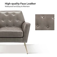 Maris Gray Faux Leather Accent Chair