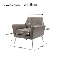 Maris Gray Faux Leather Accent Chair