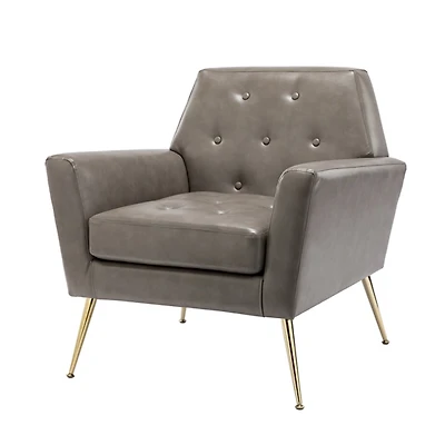 Maris Gray Faux Leather Accent Chair
