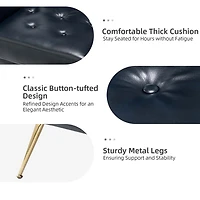 Maris Navy Faux Leather Accent Chair