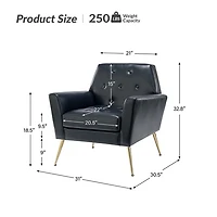 Maris Navy Faux Leather Accent Chair