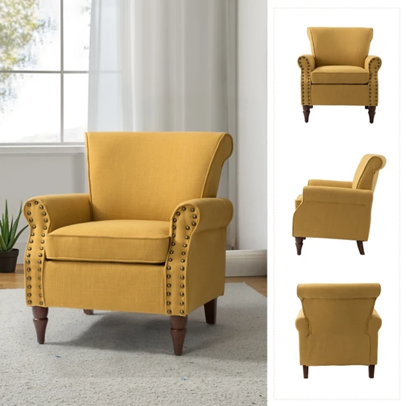 Cythnus Mustard Yellow Accent Chair