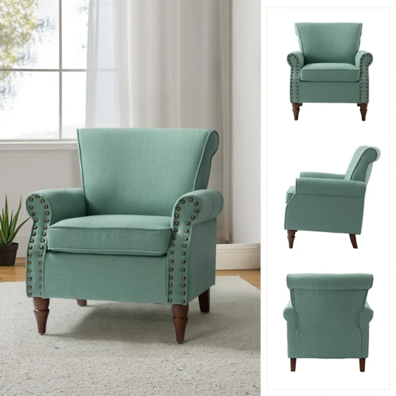 Cythnus Sage Green Accent Chair