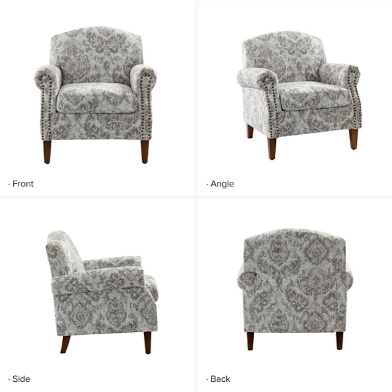 Erica Beige Damask Accent Chair