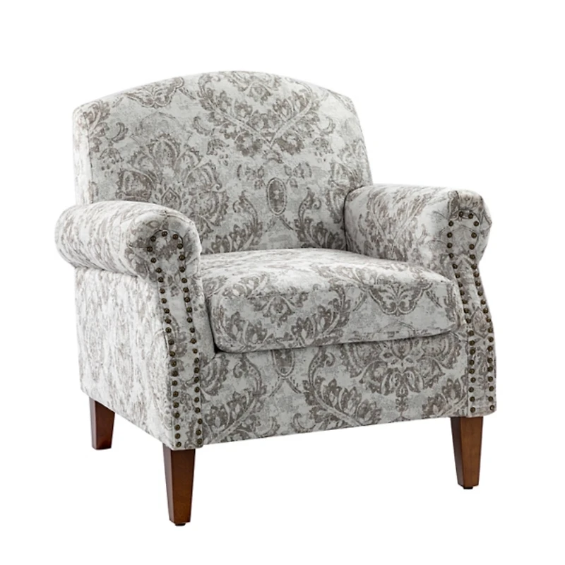 Erica Beige Damask Accent Chair