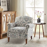 Erica Blue Damask Accent Chair