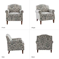 Erica Blue Damask Accent Chair