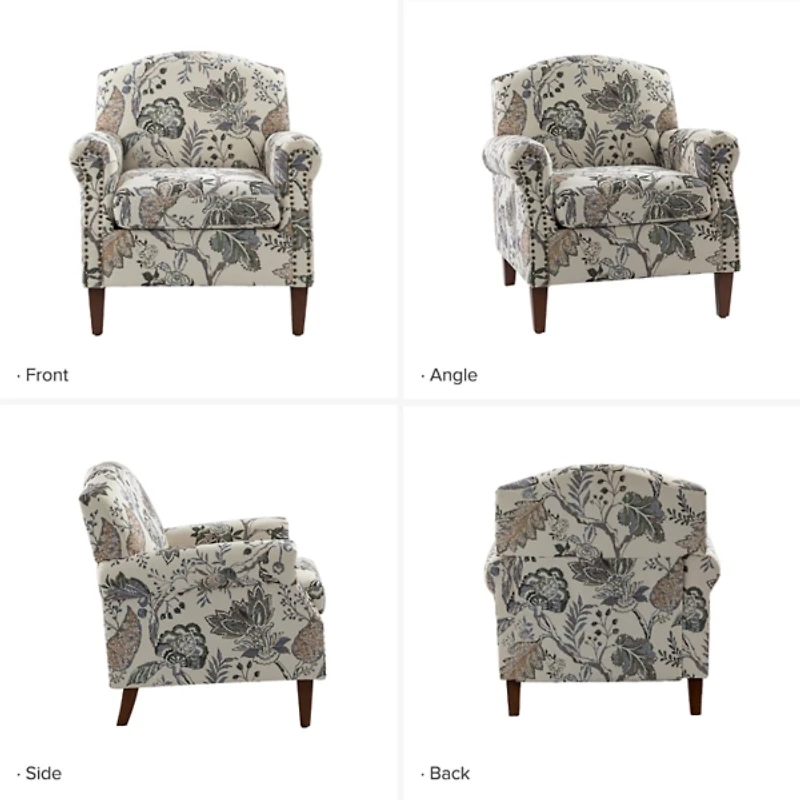 Erica Gray Floral Accent Chair