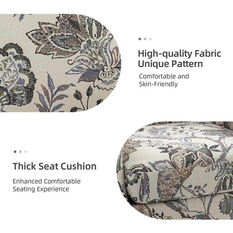 Erica Gray Floral Accent Chair