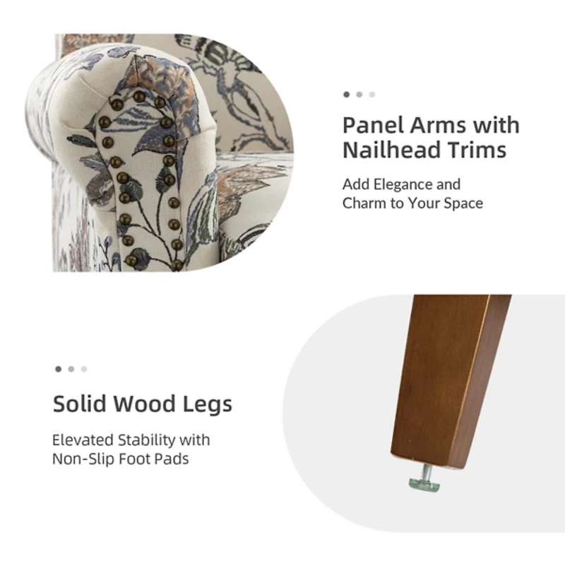 Erica Gray Floral Accent Chair