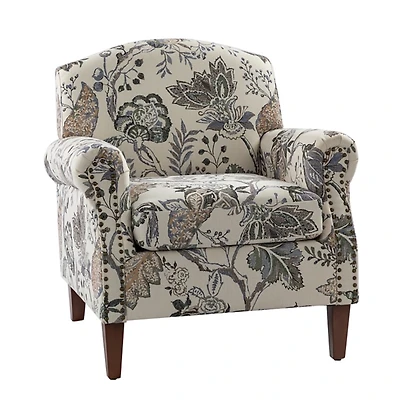 Erica Gray Floral Accent Chair