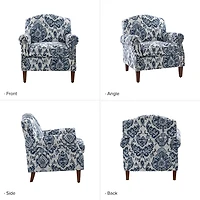 Erica Navy Damask Accent Chair