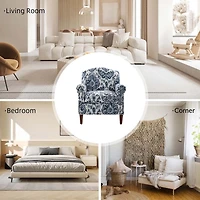 Erica Navy Damask Accent Chair