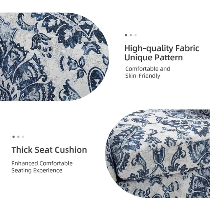 Erica Navy Damask Accent Chair