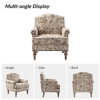 Lambert Beige Leaf Accent Chair