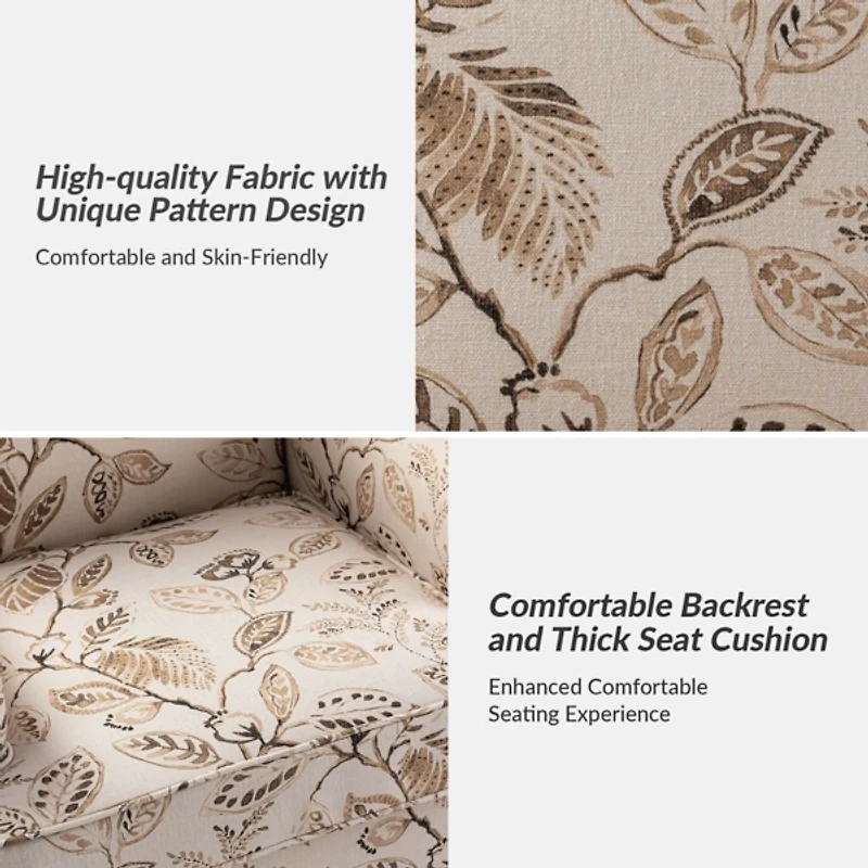 Lambert Beige Leaf Accent Chair