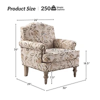 Lambert Beige Leaf Accent Chair