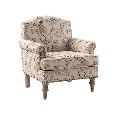 Lambert Beige Leaf Accent Chair