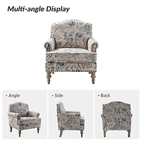 Lambert Blue Paisley Accent Chair