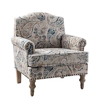 Lambert Blue Paisley Accent Chair