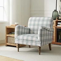 Malia Blue Plaid Accent Chair