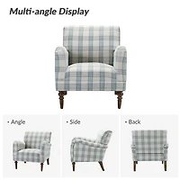Malia Blue Plaid Accent Chair