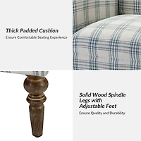 Malia Blue Plaid Accent Chair