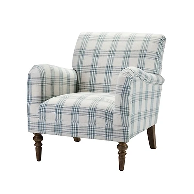 Malia Blue Plaid Accent Chair