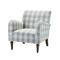 Malia Blue Plaid Accent Chair