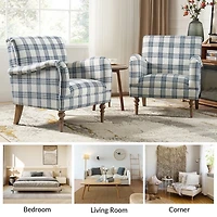Malia Navy Plaid Accent Chair