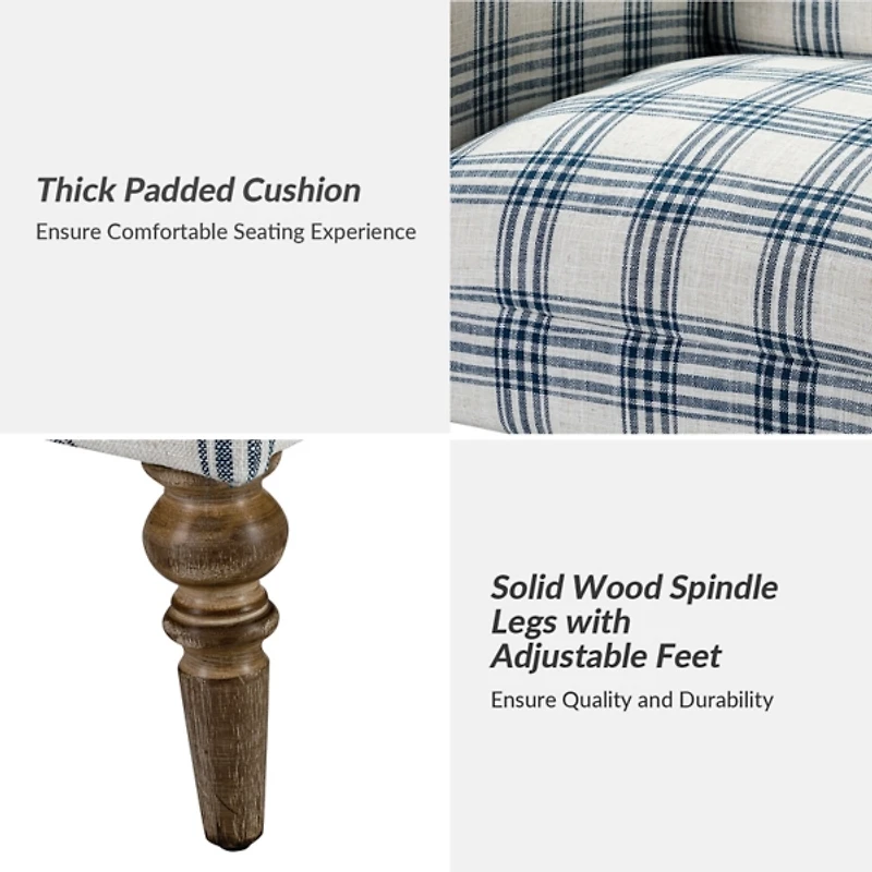 Malia Navy Plaid Accent Chair