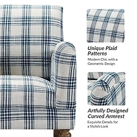 Malia Navy Plaid Accent Chair