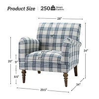 Malia Navy Plaid Accent Chair