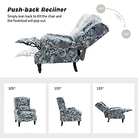 Asikli Blue Jacobean Manual Recliner